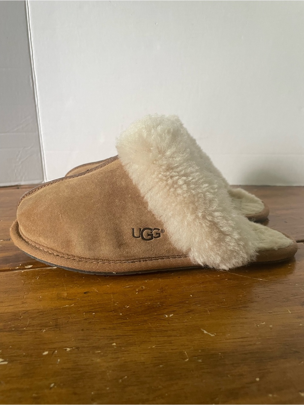 UGG Scuffette II Chestnut Brown Suede Shearling Women's Slippers Size 7